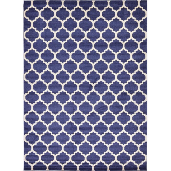 Rug Unique Loom Trellis Navy Blue Rectangular 10' 0 x 14' 0