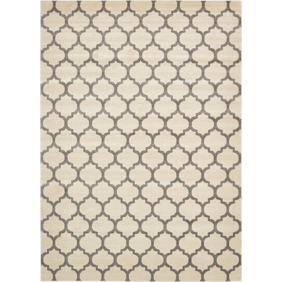 Rug Unique Loom Trellis Beige/Gray Rectangular 10' 0 x 14' 0