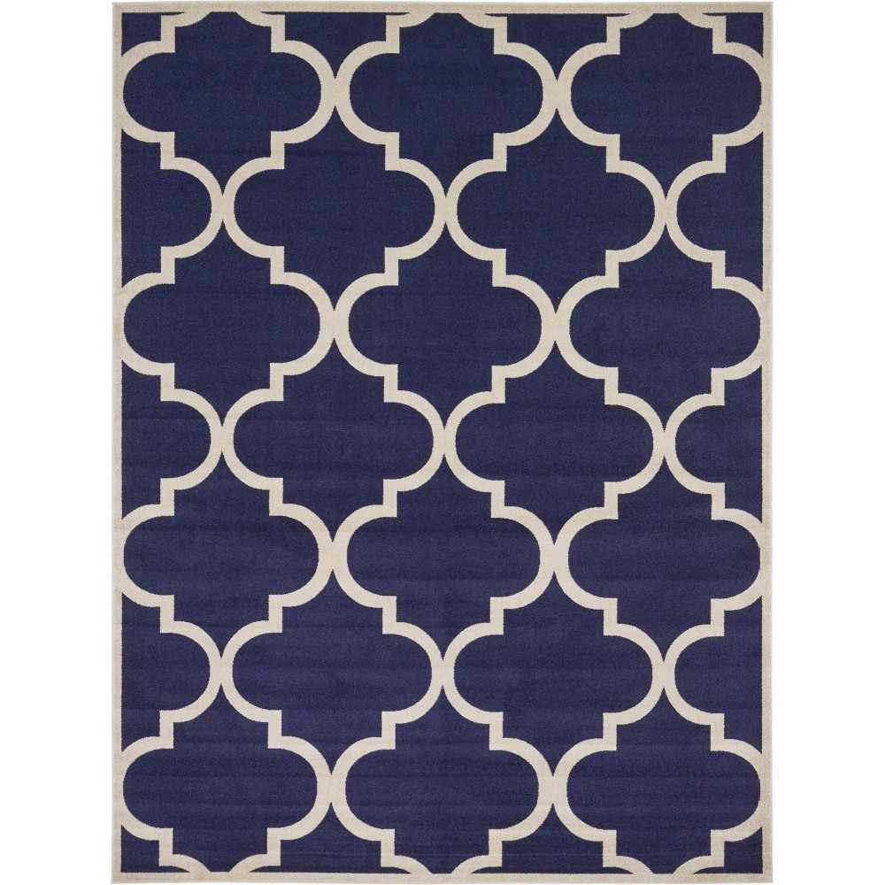 Rug Unique Loom Trellis Navy Blue Rectangular 10' 0 x 13' 0 Rug Unique Loom Trellis Navy Blue Rectangular 10' 0 x 13' 0