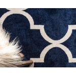 Rug Unique Loom Trellis Navy Blue Rectangular 10' 0 x 13' 0