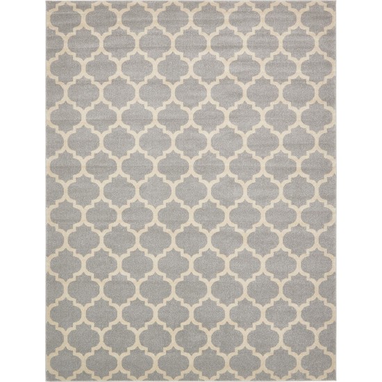 Rug Unique Loom Trellis Light Gray Rectangular 10' 0 x 13' 0