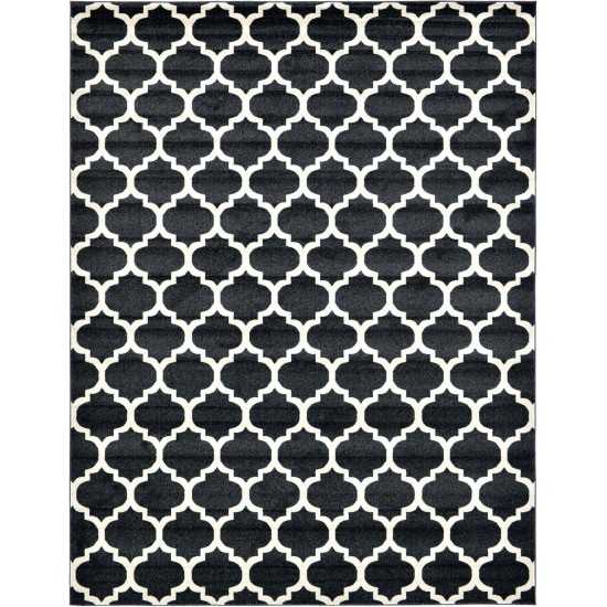 Rug Unique Loom Trellis Black Rectangular 10' 0 x 13' 0