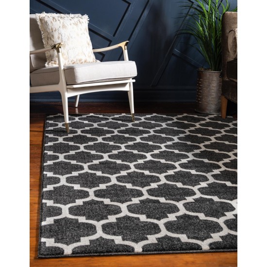 Rug Unique Loom Trellis Black Rectangular 10' 0 x 13' 0