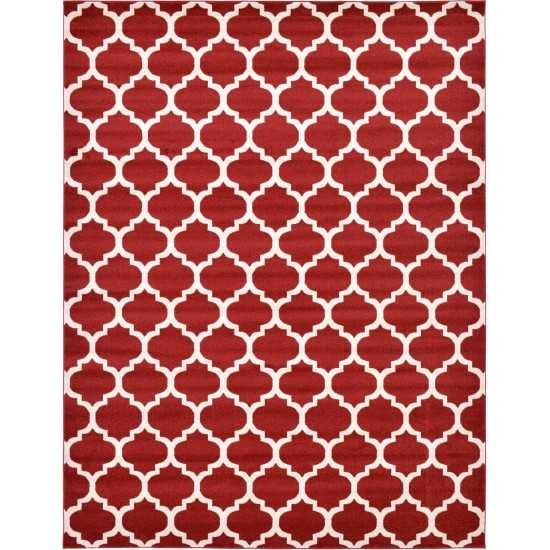 Rug Unique Loom Trellis Red Rectangular 10' 0 x 13' 0