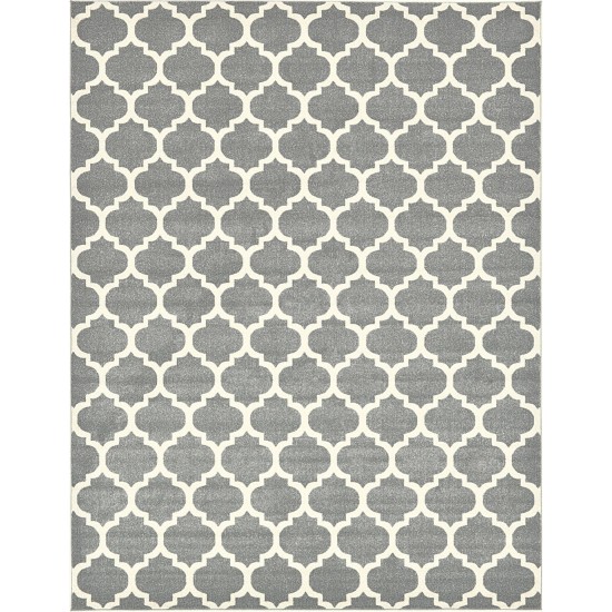 Rug Unique Loom Trellis Gray Rectangular 10' 0 x 13' 0