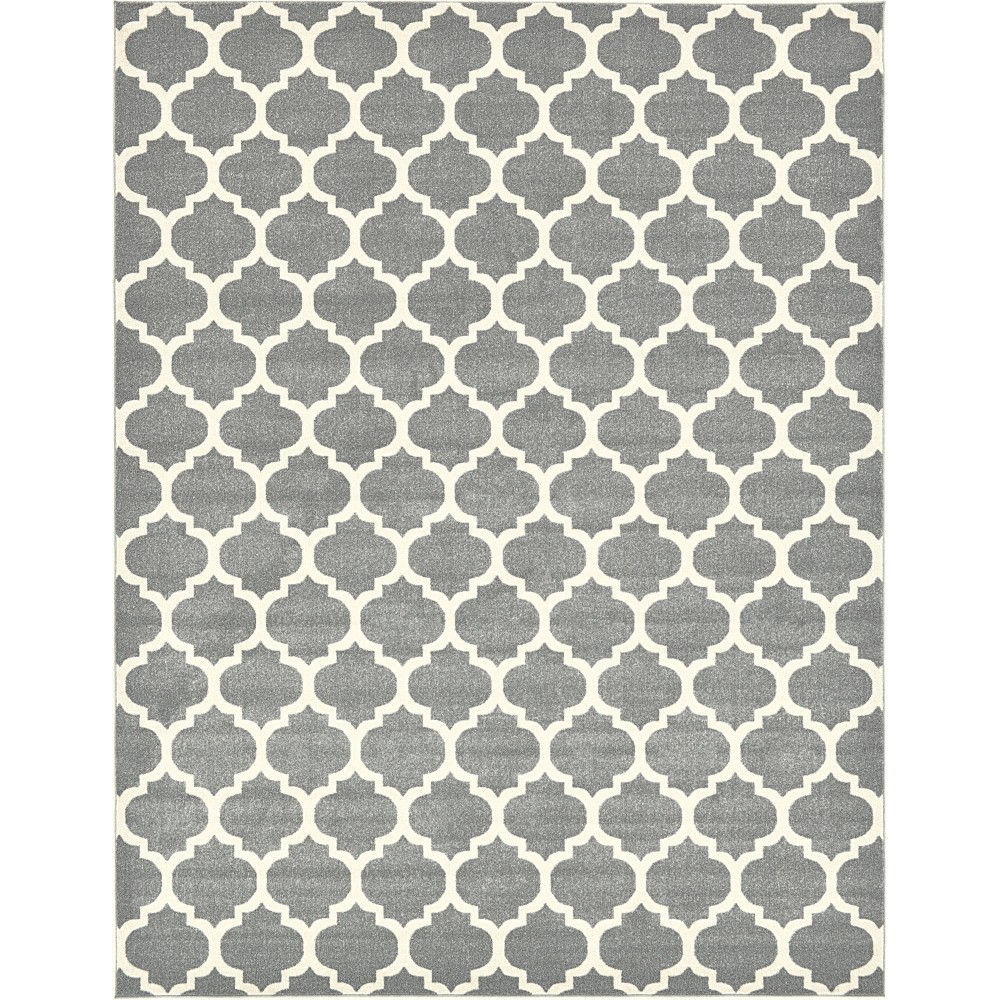 Rug Unique Loom Trellis Gray Rectangular 10' 0 x 13' 0 Rug Unique Loom Trellis Gray Rectangular 10' 0 x 13' 0