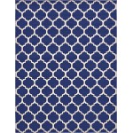 Rug Unique Loom Trellis Navy Blue Rectangular 10' 0 x 13' 0