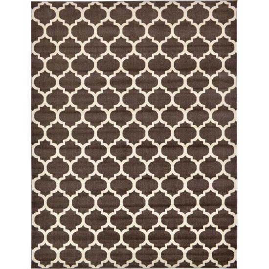 Rug Unique Loom Trellis Dark Brown/Beige Rectangular 10' 0 x 13' 0