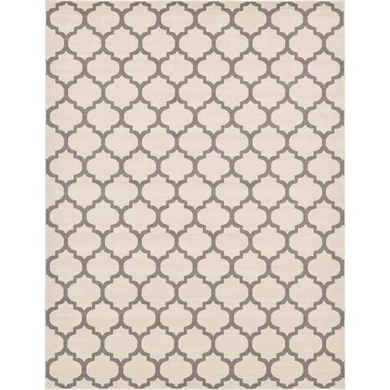 Rug Unique Loom Trellis Beige/Gray Rectangular 10' 0 x 13' 0