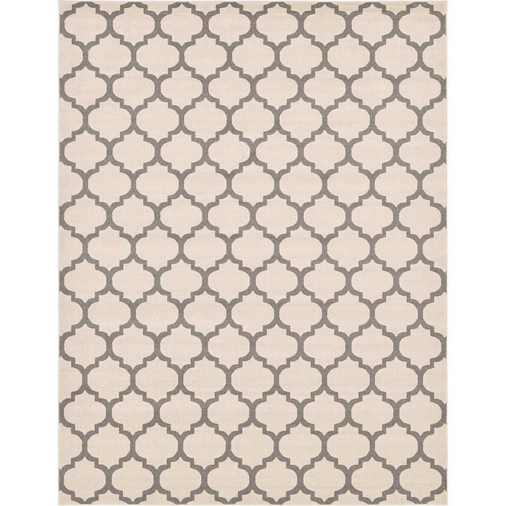 Rug Unique Loom Trellis Beige/Gray Rectangular 10' 0 x 13' 0