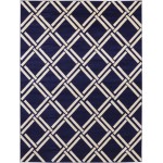Rug Unique Loom Trellis Navy Blue Rectangular 9' 0 x 12' 0