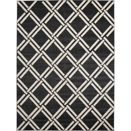 Rug Unique Loom Trellis Black Rectangular 9' 0 x 12' 0