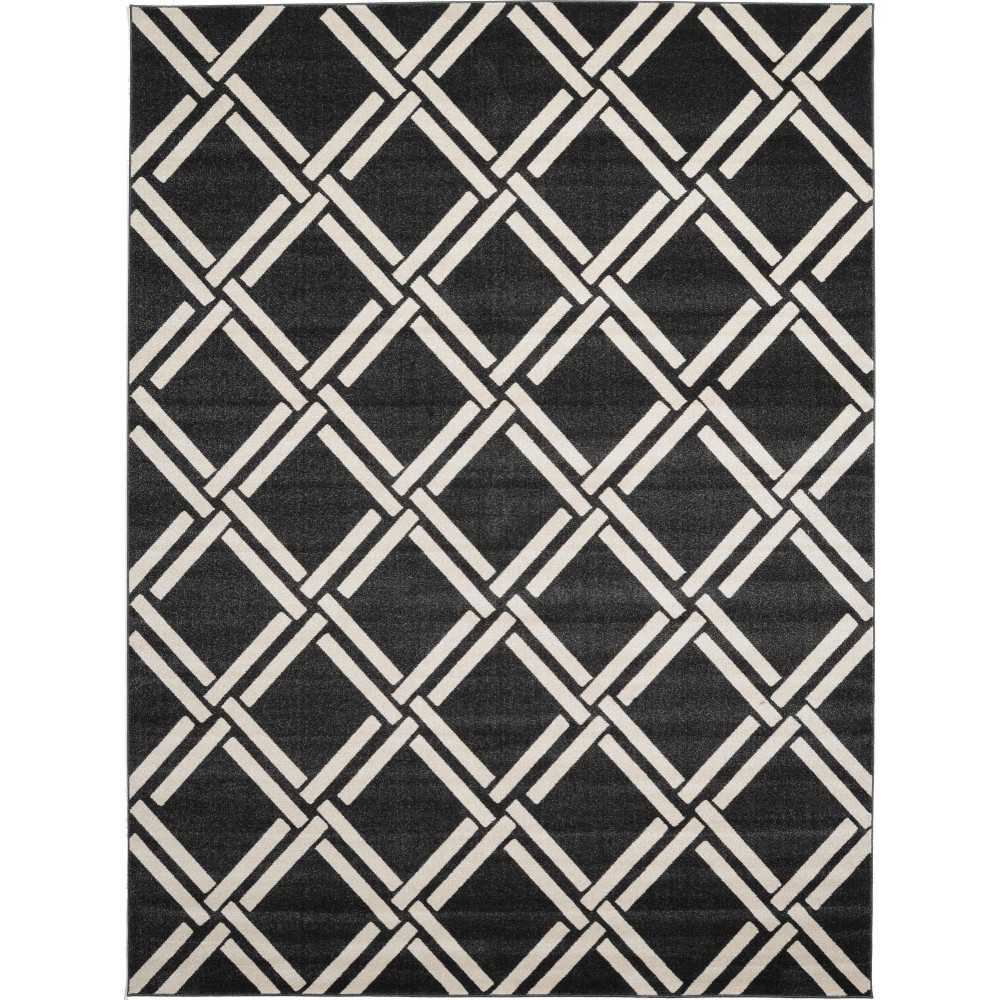 Rug Unique Loom Trellis Black Rectangular 9' 0 x 12' 0 Rug Unique Loom Trellis Black Rectangular 9' 0 x 12' 0