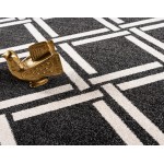 Rug Unique Loom Trellis Black Rectangular 9' 0 x 12' 0