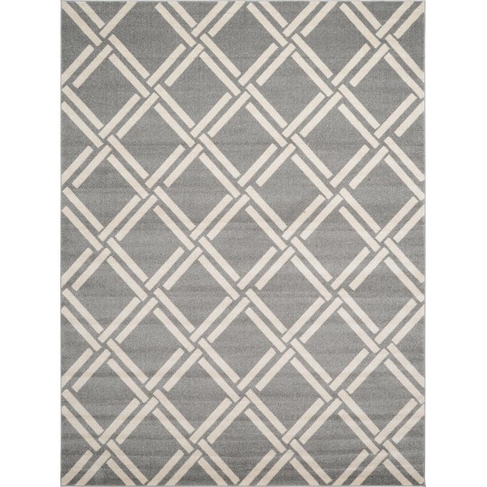 Rug Unique Loom Trellis Gray Rectangular 9' 0 x 12' 0