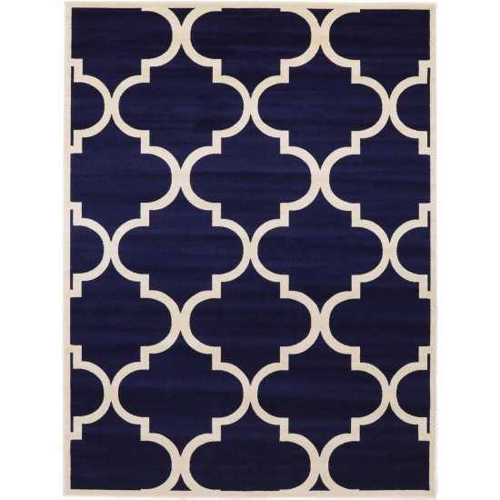 Rug Unique Loom Trellis Navy Blue Rectangular 9' 0 x 12' 0