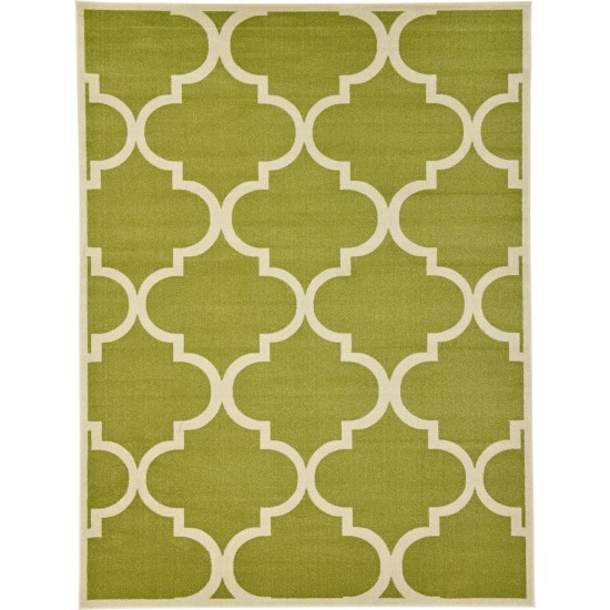 Rug Unique Loom Trellis Green Rectangular 9' 0 x 12' 0