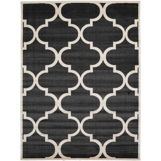 Rug Unique Loom Trellis Black Rectangular 9' 0 x 12' 0