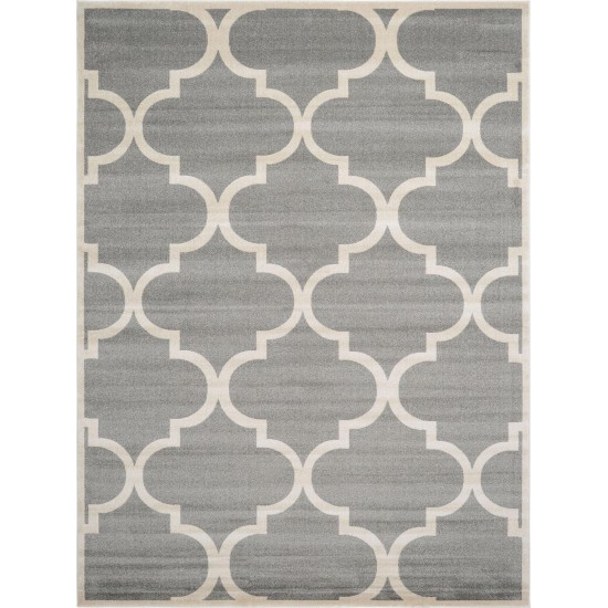 Rug Unique Loom Trellis Gray Rectangular 9' 0 x 12' 0