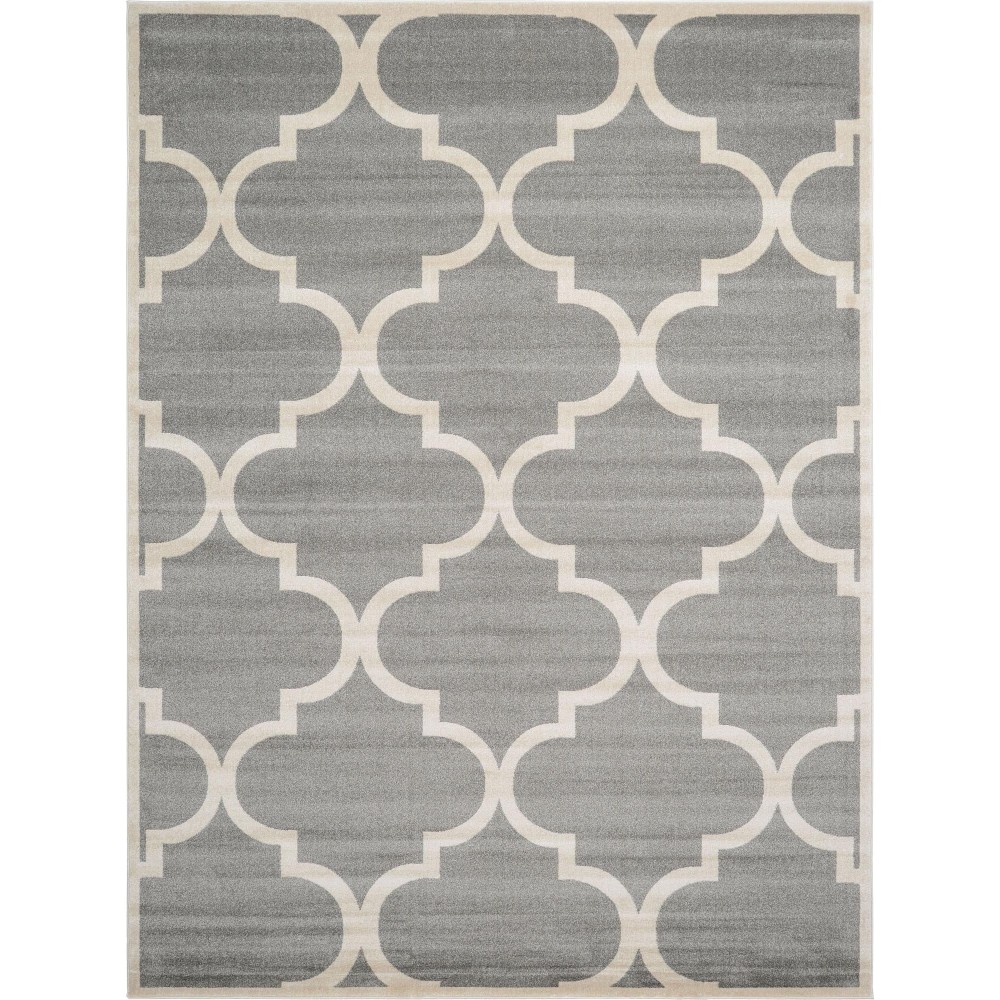Rug Unique Loom Trellis Gray Rectangular 9' 0 x 12' 0 Rug Unique Loom Trellis Gray Rectangular 9' 0 x 12' 0