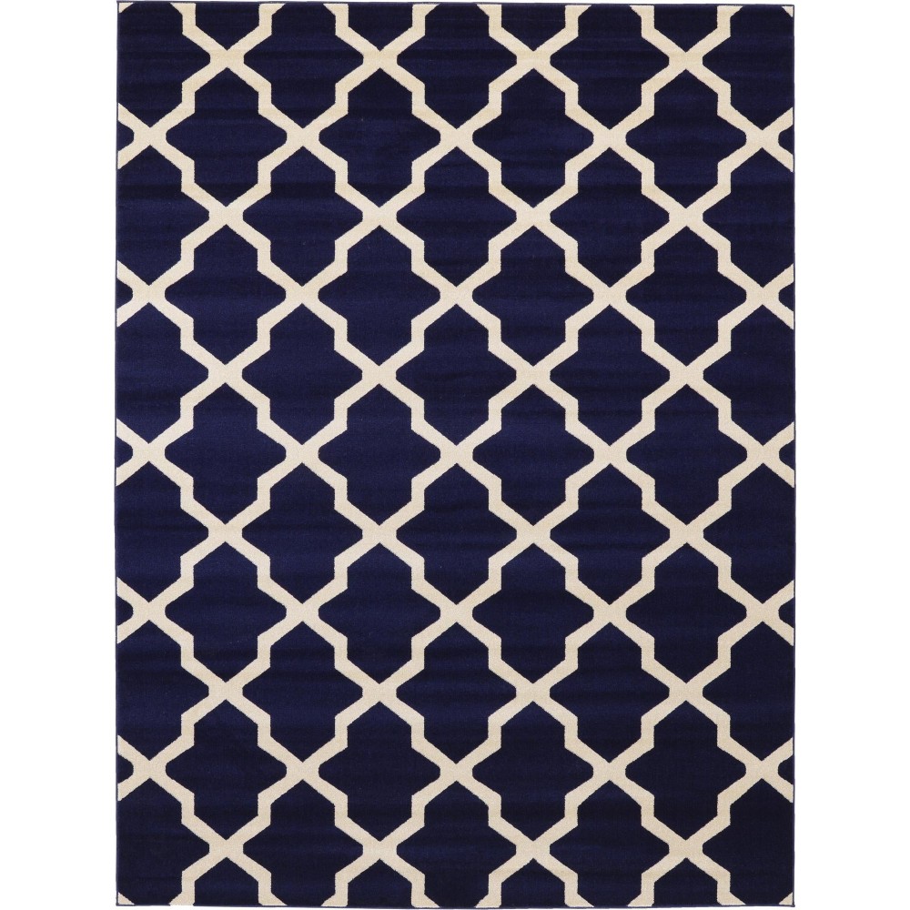 Rug Unique Loom Trellis Navy Blue Rectangular 9' 0 x 12' 0 Rug Unique Loom Trellis Navy Blue Rectangular 9' 0 x 12' 0