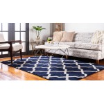 Rug Unique Loom Trellis Navy Blue Rectangular 9' 0 x 12' 0