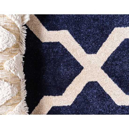 Rug Unique Loom Trellis Navy Blue Rectangular 9' 0 x 12' 0