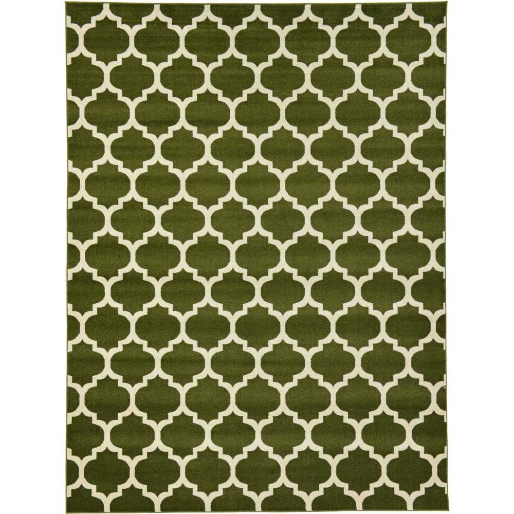 Rug Unique Loom Trellis Dark Green Rectangular 9' 0 x 12' 0 Rug Unique Loom Trellis Dark Green Rectangular 9' 0 x 12' 0