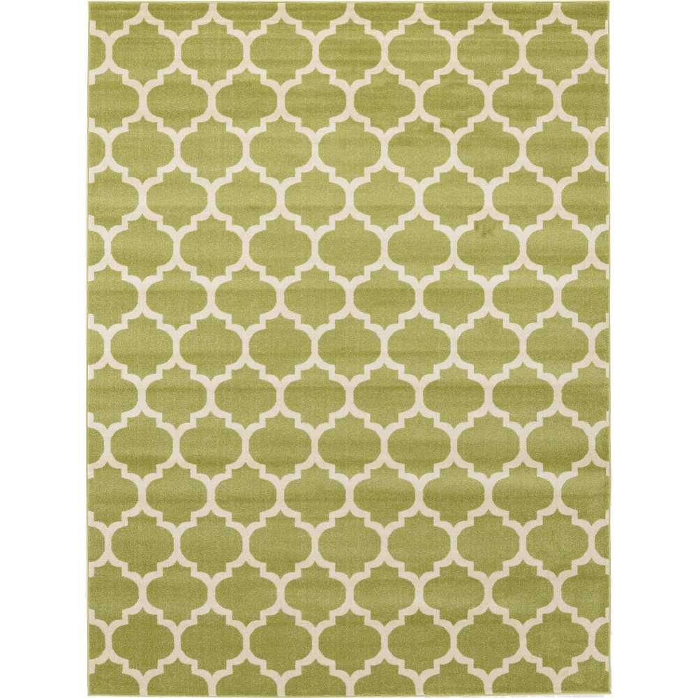 Rug Unique Loom Trellis Green Rectangular 9' 0 x 12' 0 Rug Unique Loom Trellis Green Rectangular 9' 0 x 12' 0