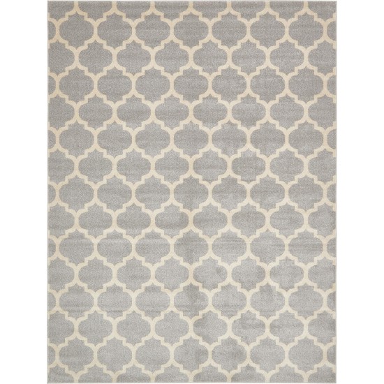 Rug Unique Loom Trellis Light Gray Rectangular 9' 0 x 12' 0