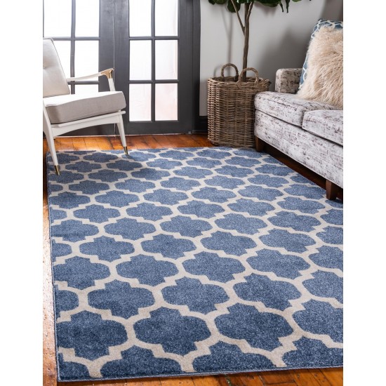 Rug Unique Loom Trellis Blue Rectangular 9' 0 x 12' 0