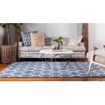 Rug Unique Loom Trellis Blue Rectangular 9' 0 x 12' 0