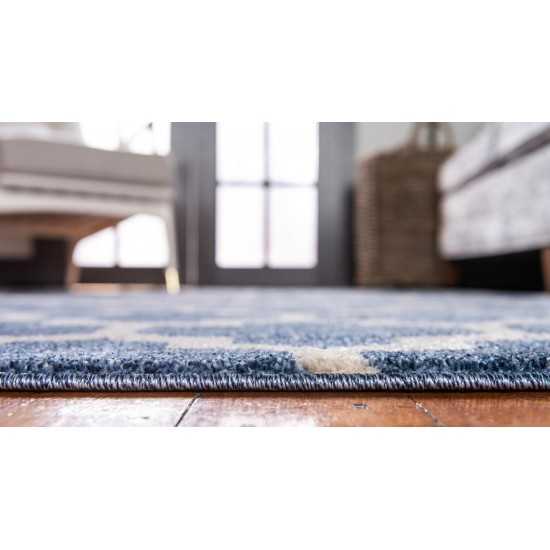 Rug Unique Loom Trellis Blue Rectangular 9' 0 x 12' 0