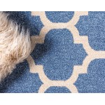 Rug Unique Loom Trellis Blue Rectangular 9' 0 x 12' 0