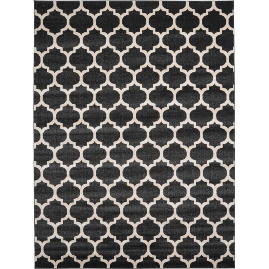 Rug Unique Loom Trellis Black Rectangular 9' 0 x 12' 0