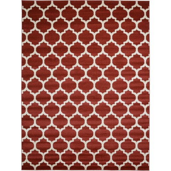 Rug Unique Loom Trellis Red Rectangular 9' 0 x 12' 0