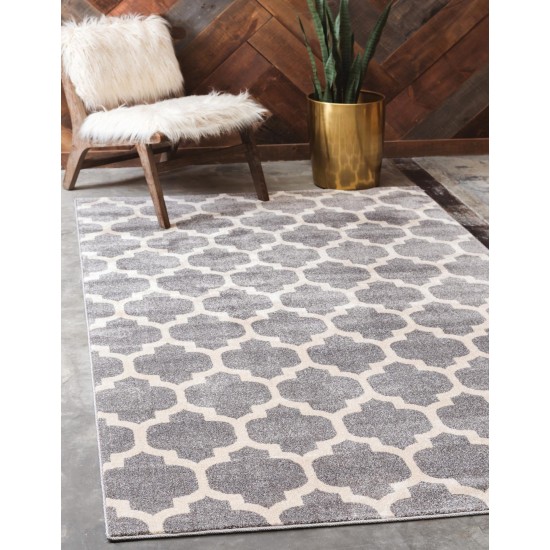 Rug Unique Loom Trellis Gray Rectangular 9' 0 x 12' 0