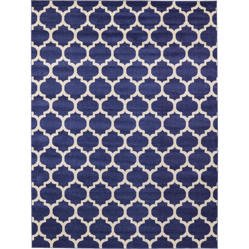 Rug Unique Loom Trellis Navy Blue Rectangular 9' 0 x 12' 0 Rug Unique Loom Trellis Navy Blue Rectangular 9' 0 x 12' 0