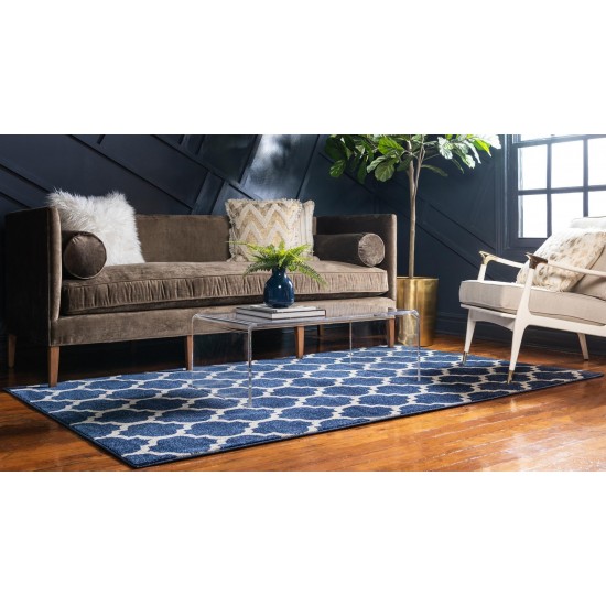 Rug Unique Loom Trellis Navy Blue Rectangular 9' 0 x 12' 0
