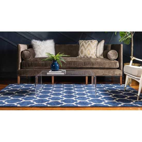 Rug Unique Loom Trellis Navy Blue Rectangular 9' 0 x 12' 0