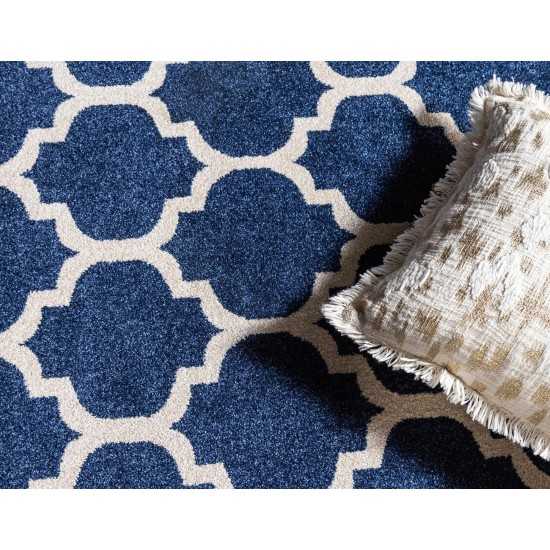 Rug Unique Loom Trellis Navy Blue Rectangular 9' 0 x 12' 0