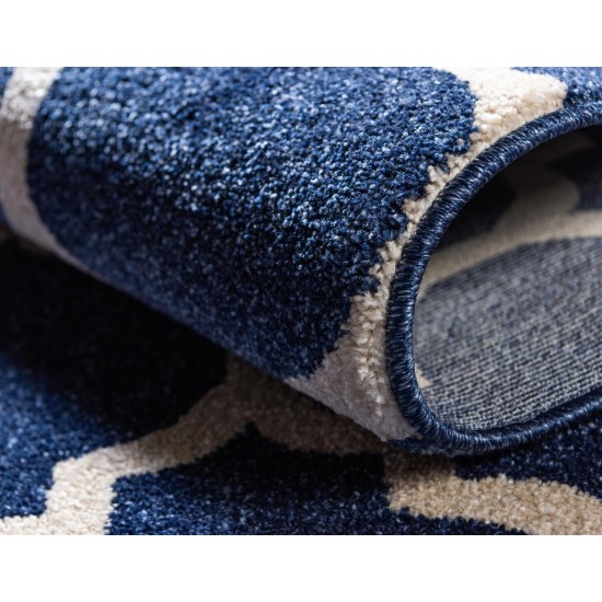 Rug Unique Loom Trellis Navy Blue Rectangular 9' 0 x 12' 0