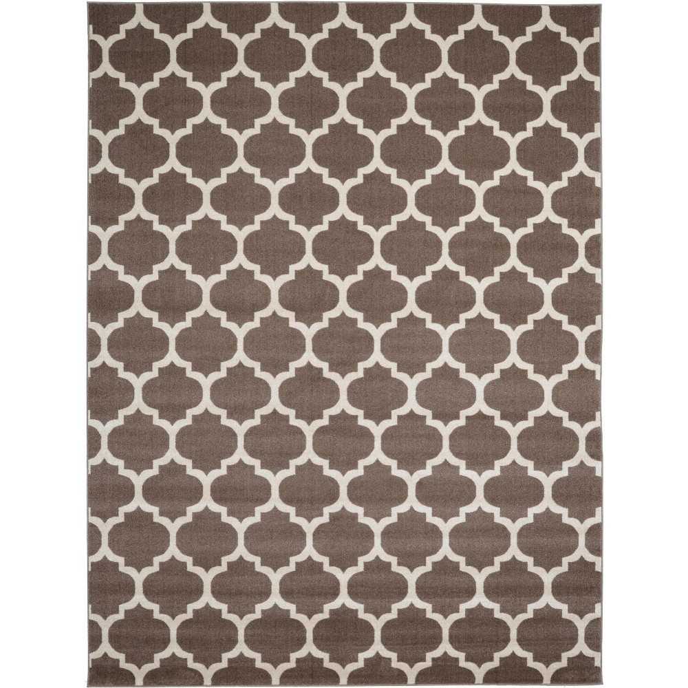 Rug Unique Loom Trellis Brown/Beige Rectangular 9' 0 x 12' 0