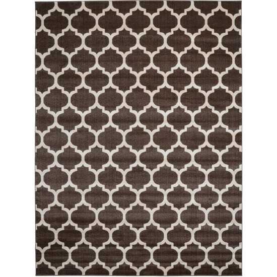 Rug Unique Loom Trellis Dark Brown/Beige Rectangular 9' 0 x 12' 0