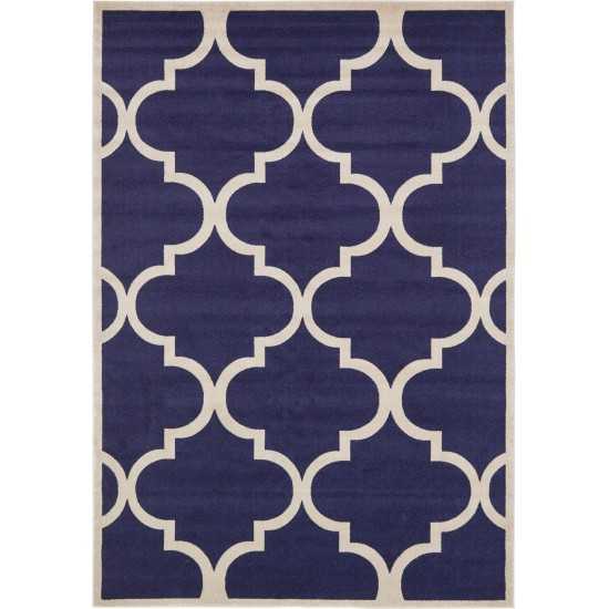 Rug Unique Loom Trellis Navy Blue Rectangular 8' 0 x 11' 0