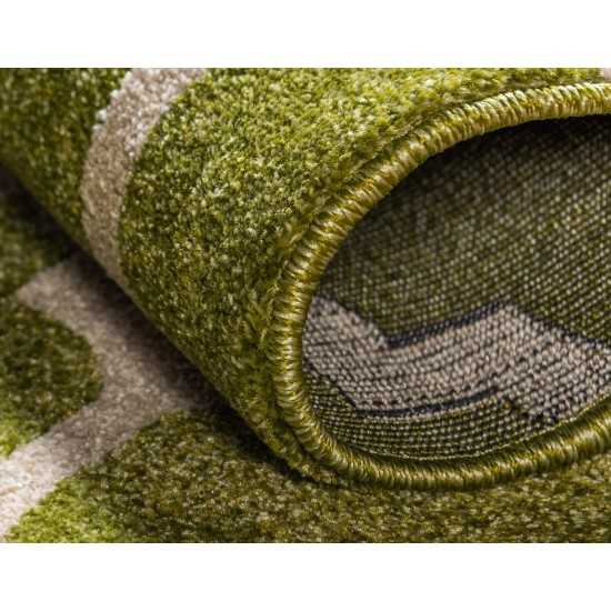 Rug Unique Loom Trellis Green Rectangular 8' 0 x 11' 0