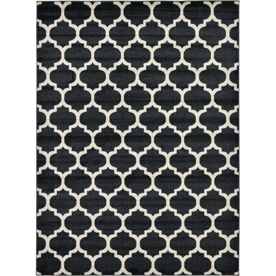 Rug Unique Loom Trellis Black Rectangular 8' 0 x 11' 0