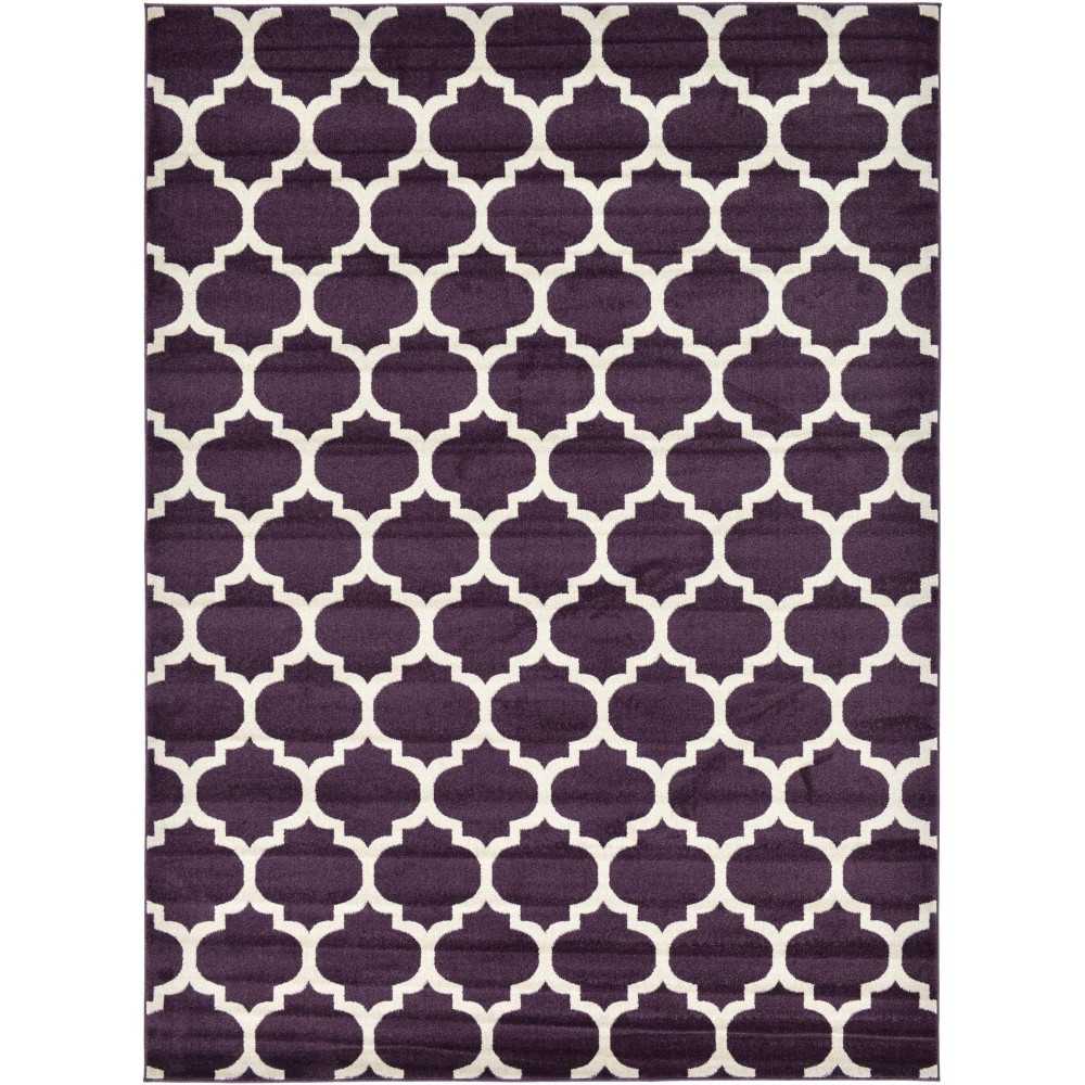 Rug Unique Loom Trellis Dark Purple Rectangular 8' 0 x 11' 0