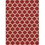 Rug Unique Loom Trellis Red Rectangular 8' 0 x 11' 0