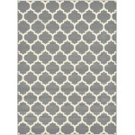 Rug Unique Loom Trellis Gray Rectangular 8' 0 x 11' 0